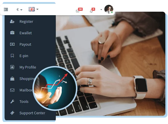 Crowdfunding MLM Software Dashboard